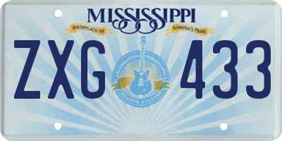 MS license plate ZXG433