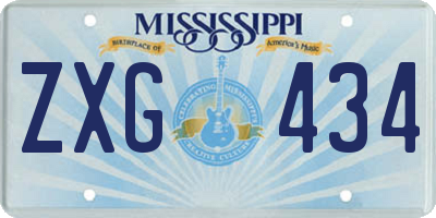 MS license plate ZXG434