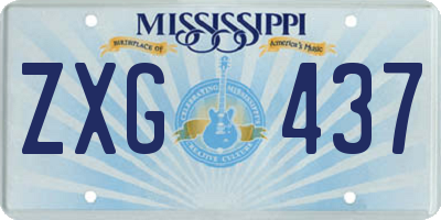 MS license plate ZXG437