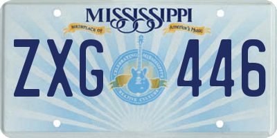 MS license plate ZXG446