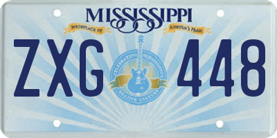 MS license plate ZXG448