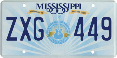 MS license plate ZXG449