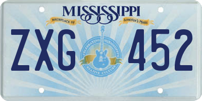 MS license plate ZXG452