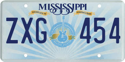 MS license plate ZXG454