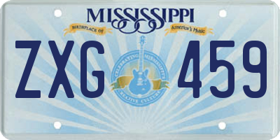 MS license plate ZXG459