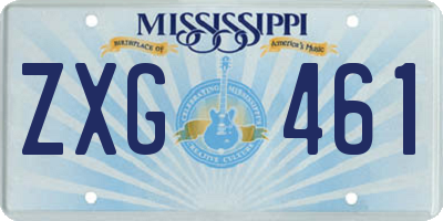 MS license plate ZXG461