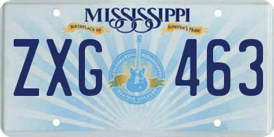 MS license plate ZXG463