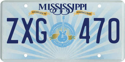 MS license plate ZXG470