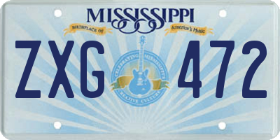 MS license plate ZXG472
