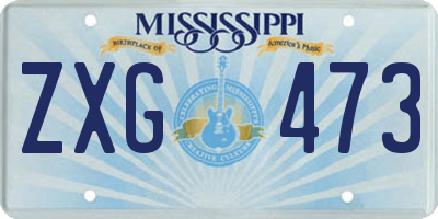 MS license plate ZXG473