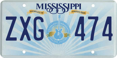MS license plate ZXG474