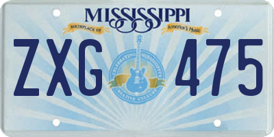 MS license plate ZXG475