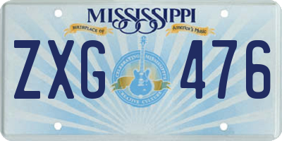 MS license plate ZXG476