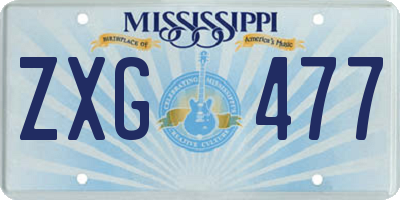 MS license plate ZXG477