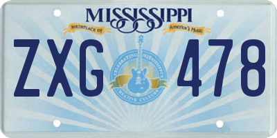 MS license plate ZXG478