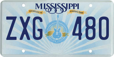 MS license plate ZXG480