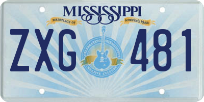 MS license plate ZXG481