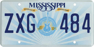 MS license plate ZXG484