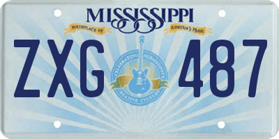 MS license plate ZXG487
