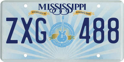 MS license plate ZXG488