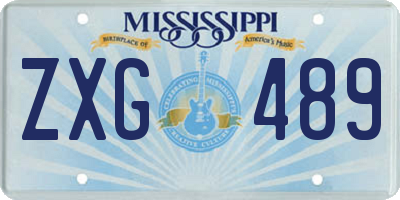 MS license plate ZXG489