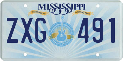 MS license plate ZXG491