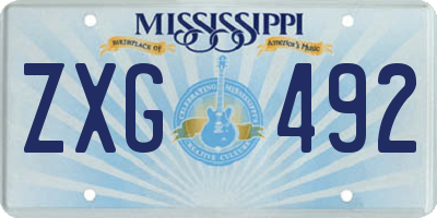 MS license plate ZXG492