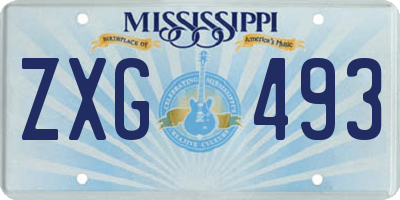 MS license plate ZXG493