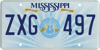MS license plate ZXG497