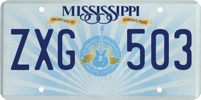 MS license plate ZXG503