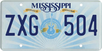 MS license plate ZXG504