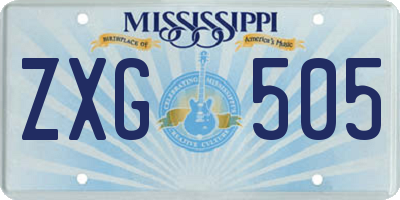 MS license plate ZXG505