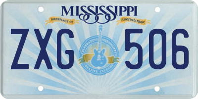 MS license plate ZXG506