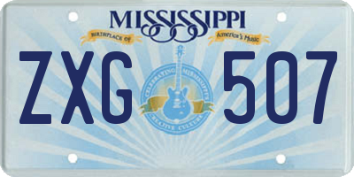 MS license plate ZXG507