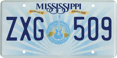 MS license plate ZXG509