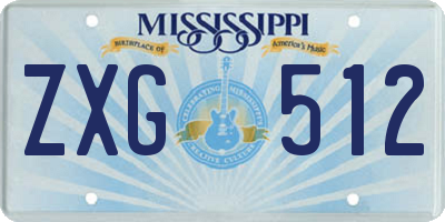 MS license plate ZXG512