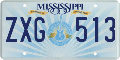 MS license plate ZXG513