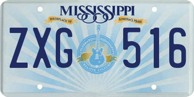 MS license plate ZXG516