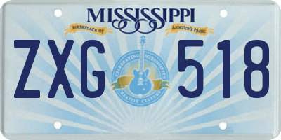 MS license plate ZXG518
