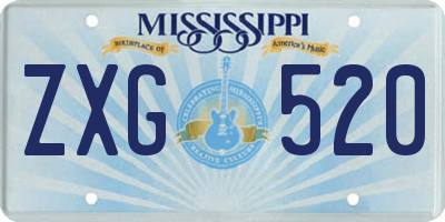 MS license plate ZXG520