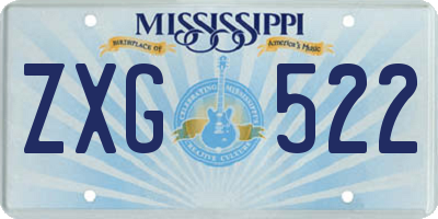 MS license plate ZXG522