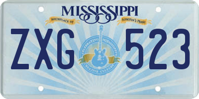 MS license plate ZXG523
