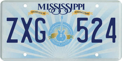 MS license plate ZXG524