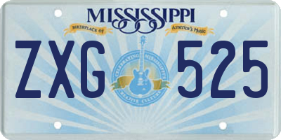 MS license plate ZXG525