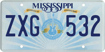 MS license plate ZXG532