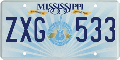 MS license plate ZXG533