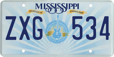 MS license plate ZXG534