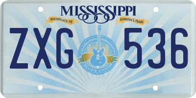 MS license plate ZXG536