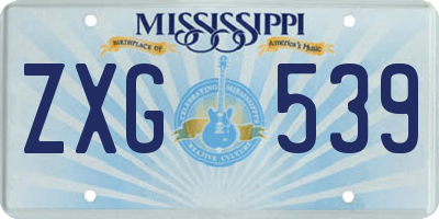 MS license plate ZXG539