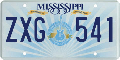 MS license plate ZXG541